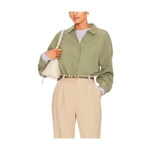 Favorite Daughter Classic Green Button-Up Shirt Top Size M